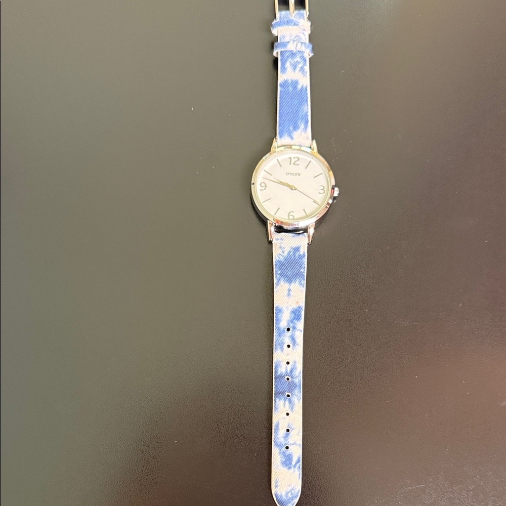 Chico's Blue and White Tie-Dye Watch